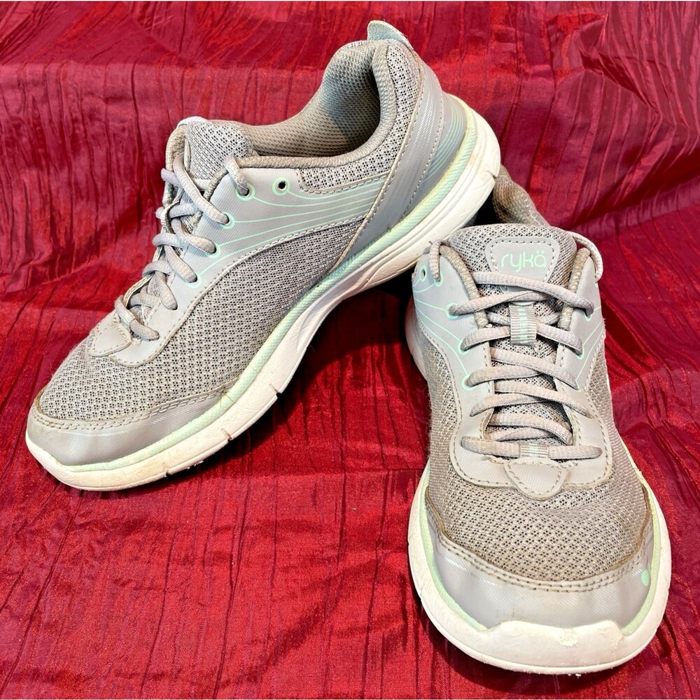 Womens Ryka Gray Leather/Fabric Running Exercise Shoes sz 7M